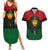 Personalized Pharaoh In Pan-African Colors Couples Matching Summer Maxi Dress and Hawaiian Shirt Ancient Egypt - Wonder Print Shop