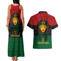 Personalized Pharaoh In Pan-African Colors Couples Matching Tank Maxi Dress and Hawaiian Shirt Ancient Egypt - Wonder Print Shop