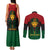 Personalized Pharaoh In Pan-African Colors Couples Matching Tank Maxi Dress and Long Sleeve Button Shirt Ancient Egypt