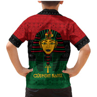 Personalized Pharaoh In Pan-African Colors Family Matching Mermaid Dress and Hawaiian Shirt Ancient Egypt - Wonder Print Shop