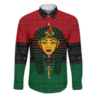 Personalized Pharaoh In Pan-African Colors Family Matching Off Shoulder Short Dress and Hawaiian Shirt Ancient Egypt - Wonder Print Shop