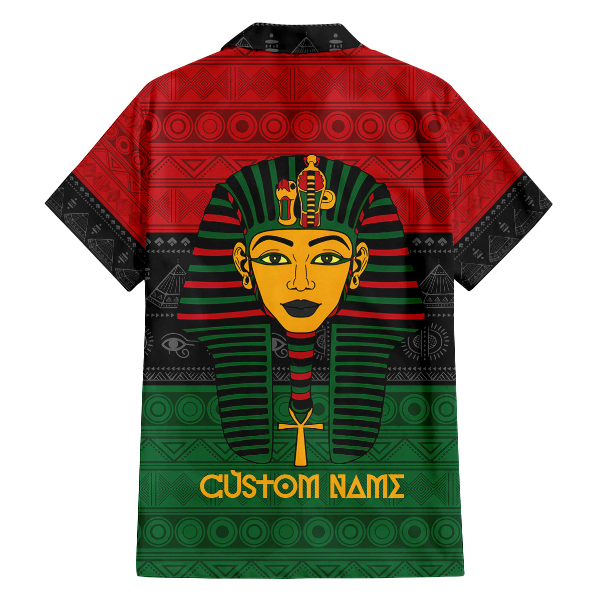 Personalized Pharaoh In Pan-African Colors Family Matching Puletasi and Hawaiian Shirt Ancient Egypt - Wonder Print Shop