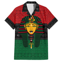 Personalized Pharaoh In Pan-African Colors Family Matching Short Sleeve Bodycon Dress and Hawaiian Shirt Ancient Egypt - Wonder Print Shop