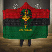 Personalized Pharaoh In Pan-African Colors Hooded Blanket Ancient Egypt