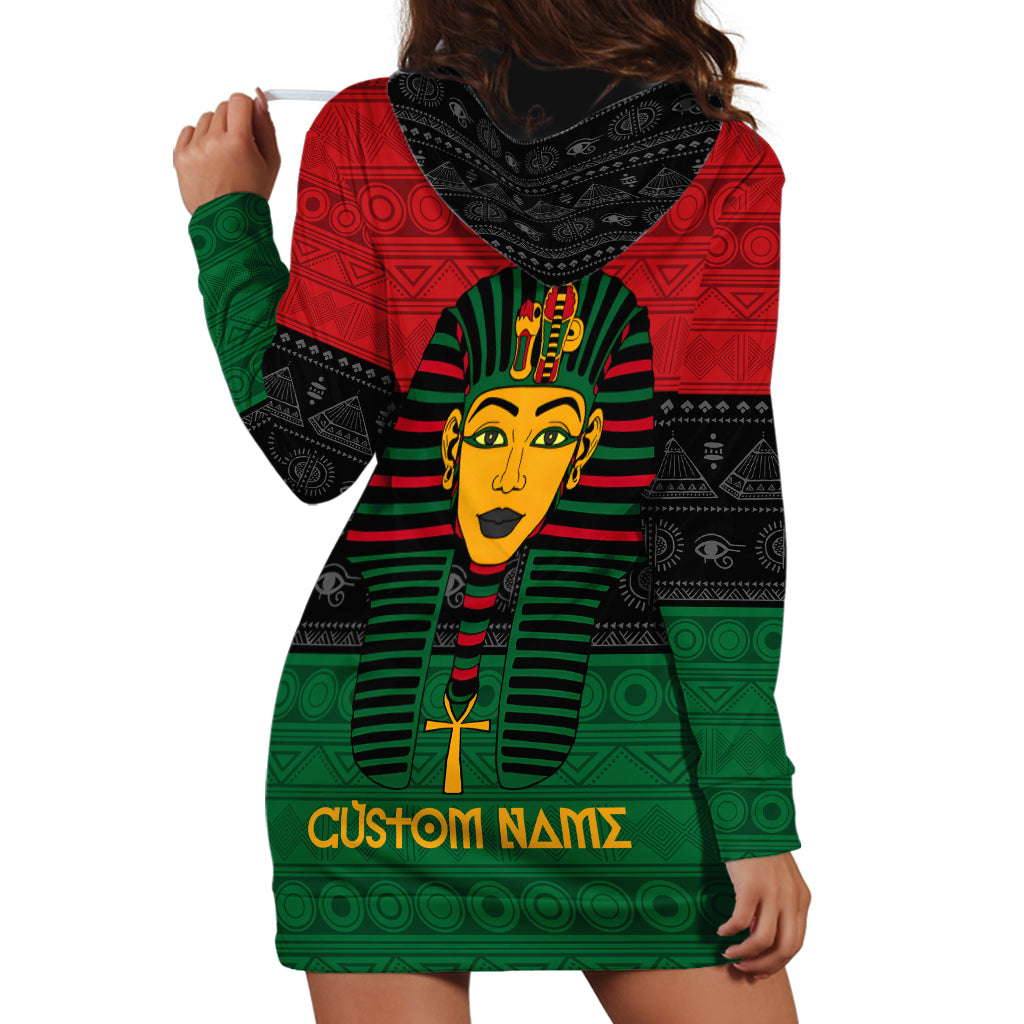 Personalized Pharaoh In Pan-African Colors Hoodie Dress Ancient Egypt - Wonder Print Shop