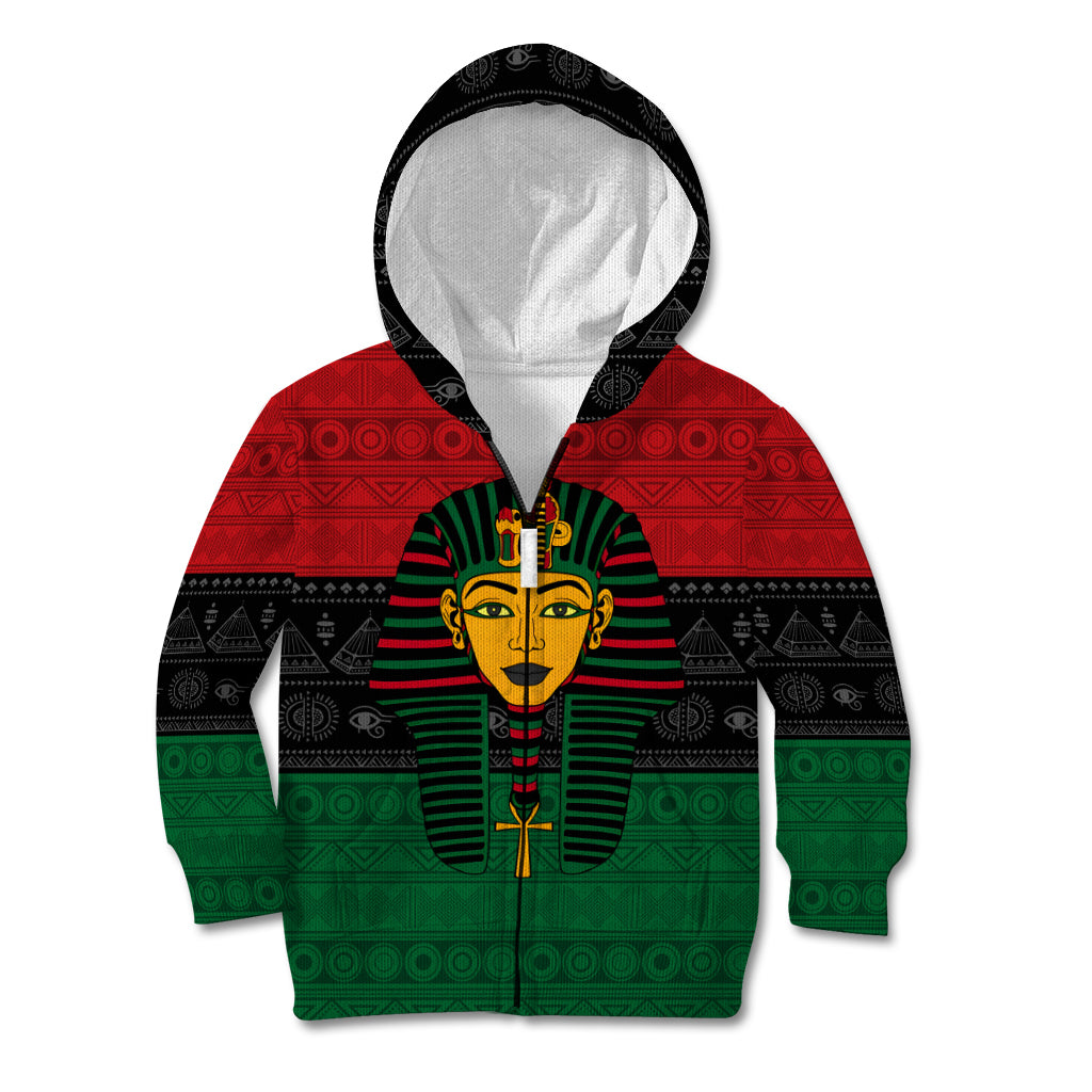 Personalized Pharaoh In Pan-African Colors Kid Hoodie Ancient Egypt - Wonder Print Shop