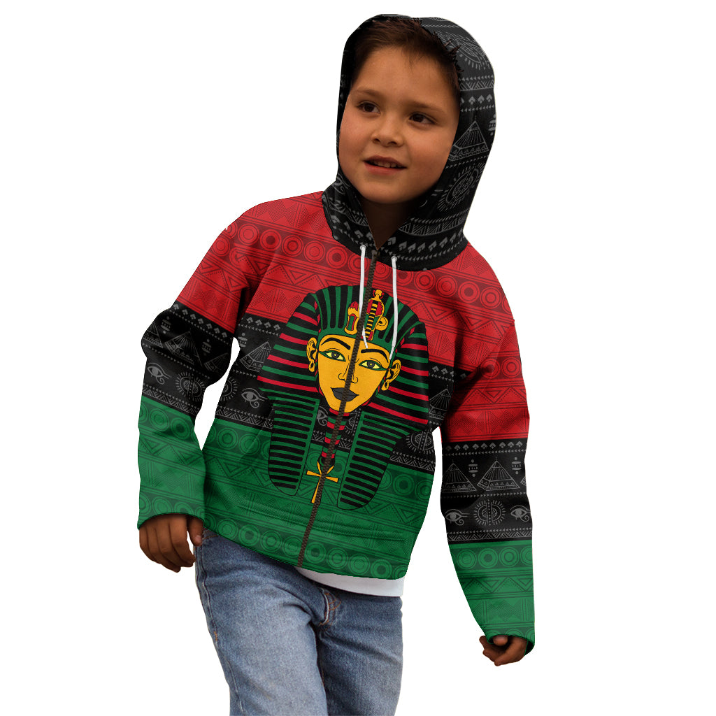 Personalized Pharaoh In Pan-African Colors Kid Hoodie Ancient Egypt - Wonder Print Shop