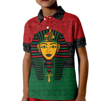 Personalized Pharaoh In Pan-African Colors Kid Polo Shirt Ancient Egypt - Wonder Print Shop