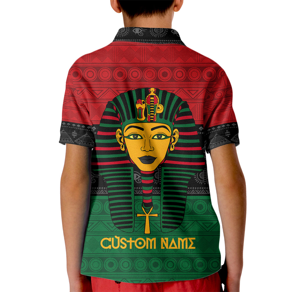 Personalized Pharaoh In Pan-African Colors Kid Polo Shirt Ancient Egypt - Wonder Print Shop