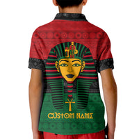 Personalized Pharaoh In Pan-African Colors Kid Polo Shirt Ancient Egypt - Wonder Print Shop