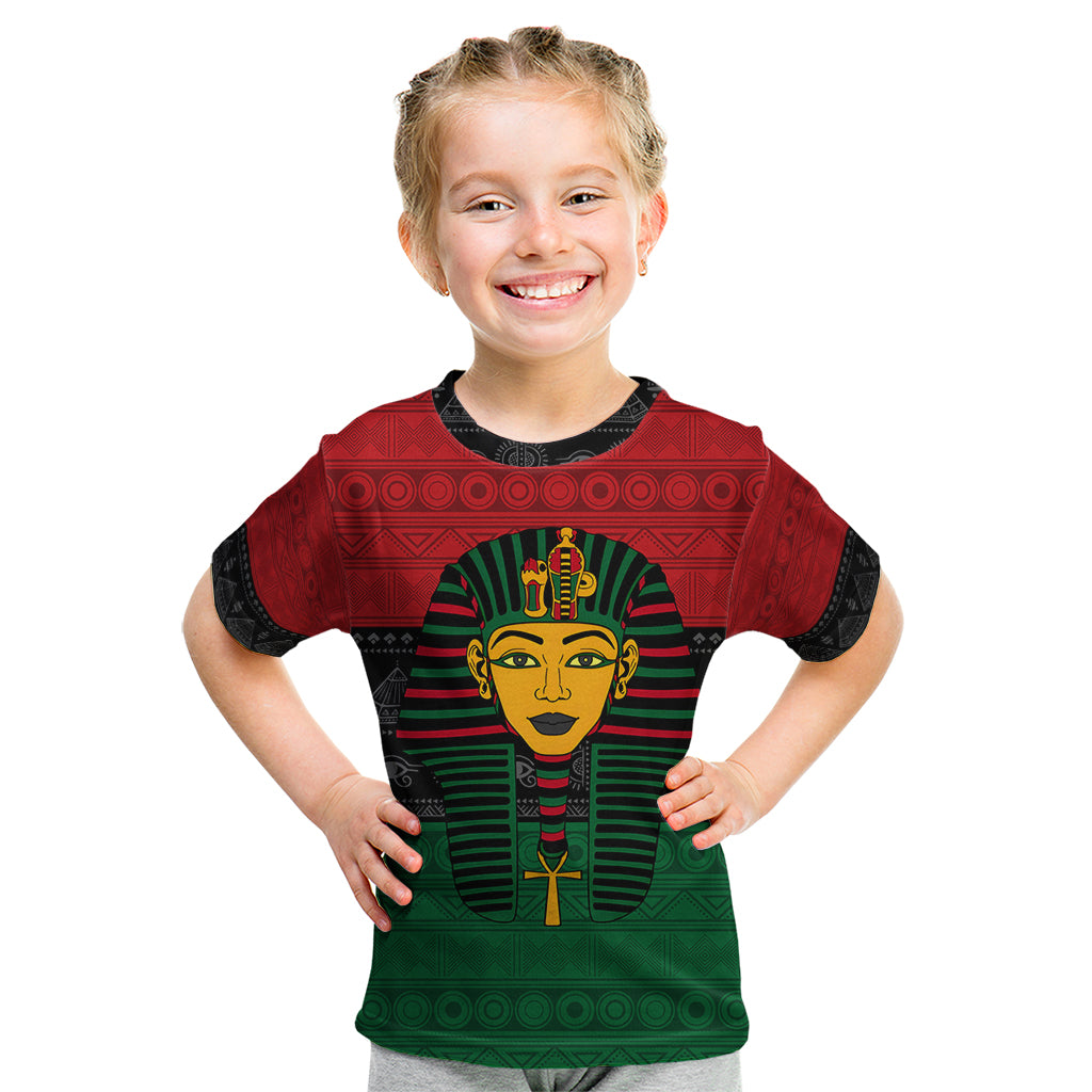 Personalized Pharaoh In Pan-African Colors Kid T Shirt Ancient Egypt