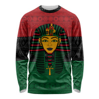 Personalized Pharaoh In Pan-African Colors Long Sleeve Shirt Ancient Egypt - Wonder Print Shop