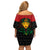 Personalized Pharaoh In Pan-African Colors Off Shoulder Short Dress Ancient Egypt