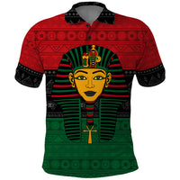 Personalized Pharaoh In Pan-African Colors Polo Shirt Ancient Egypt - Wonder Print Shop