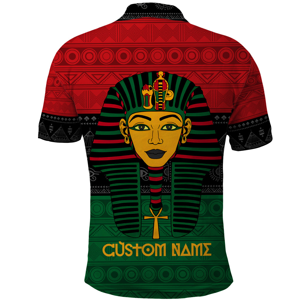 Personalized Pharaoh In Pan-African Colors Polo Shirt Ancient Egypt - Wonder Print Shop