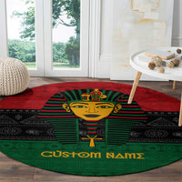 Personalized Pharaoh In Pan-African Colors Round Carpet Ancient Egypt