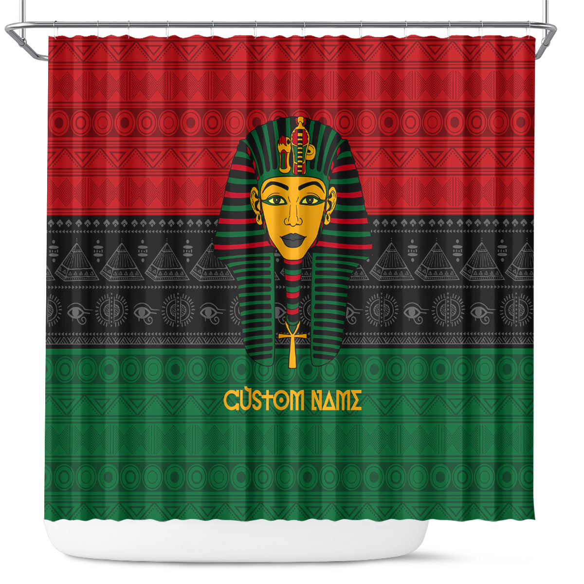 Personalized Pharaoh In Pan-African Colors Shower Curtain Ancient Egypt