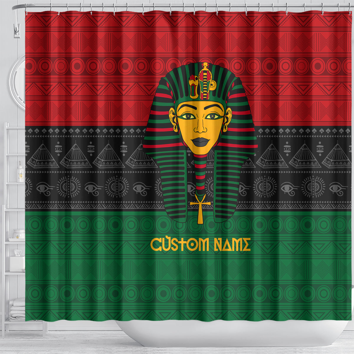 Personalized Pharaoh In Pan-African Colors Shower Curtain Ancient Egypt