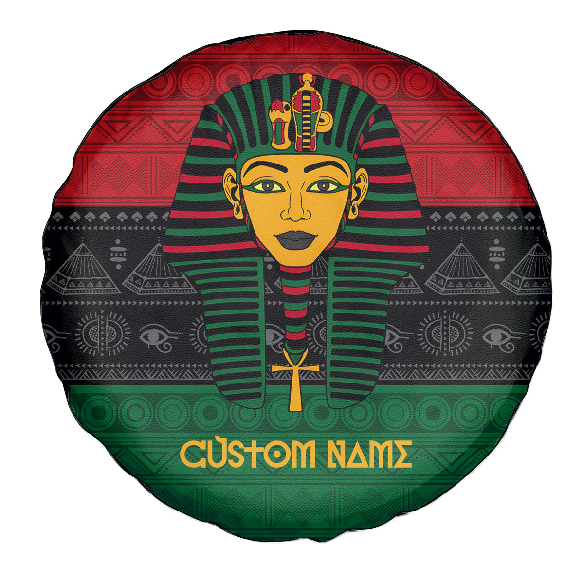 Personalized Pharaoh In Pan-African Colors Spare Tire Cover Ancient Egypt - Wonder Print Shop