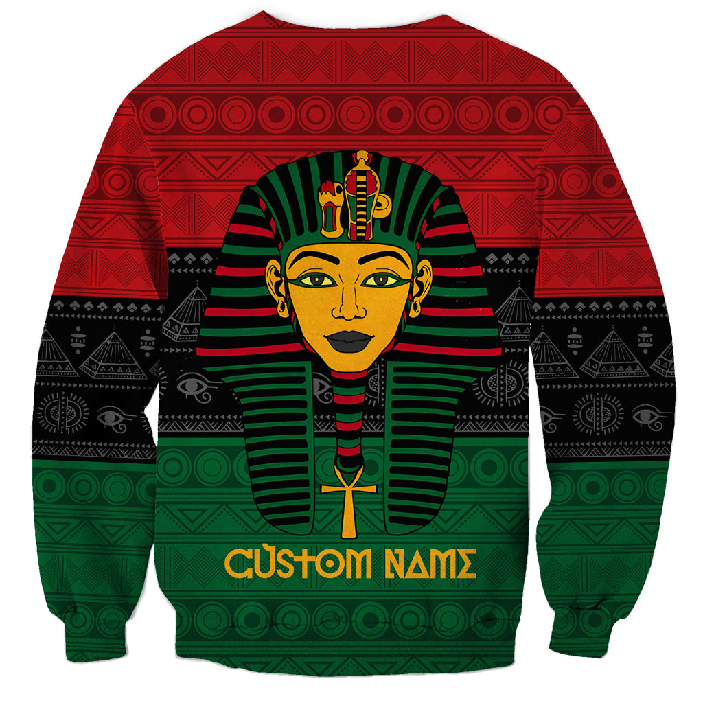 Personalized Pharaoh In Pan-African Colors Sweatshirt Ancient Egypt - Wonder Print Shop