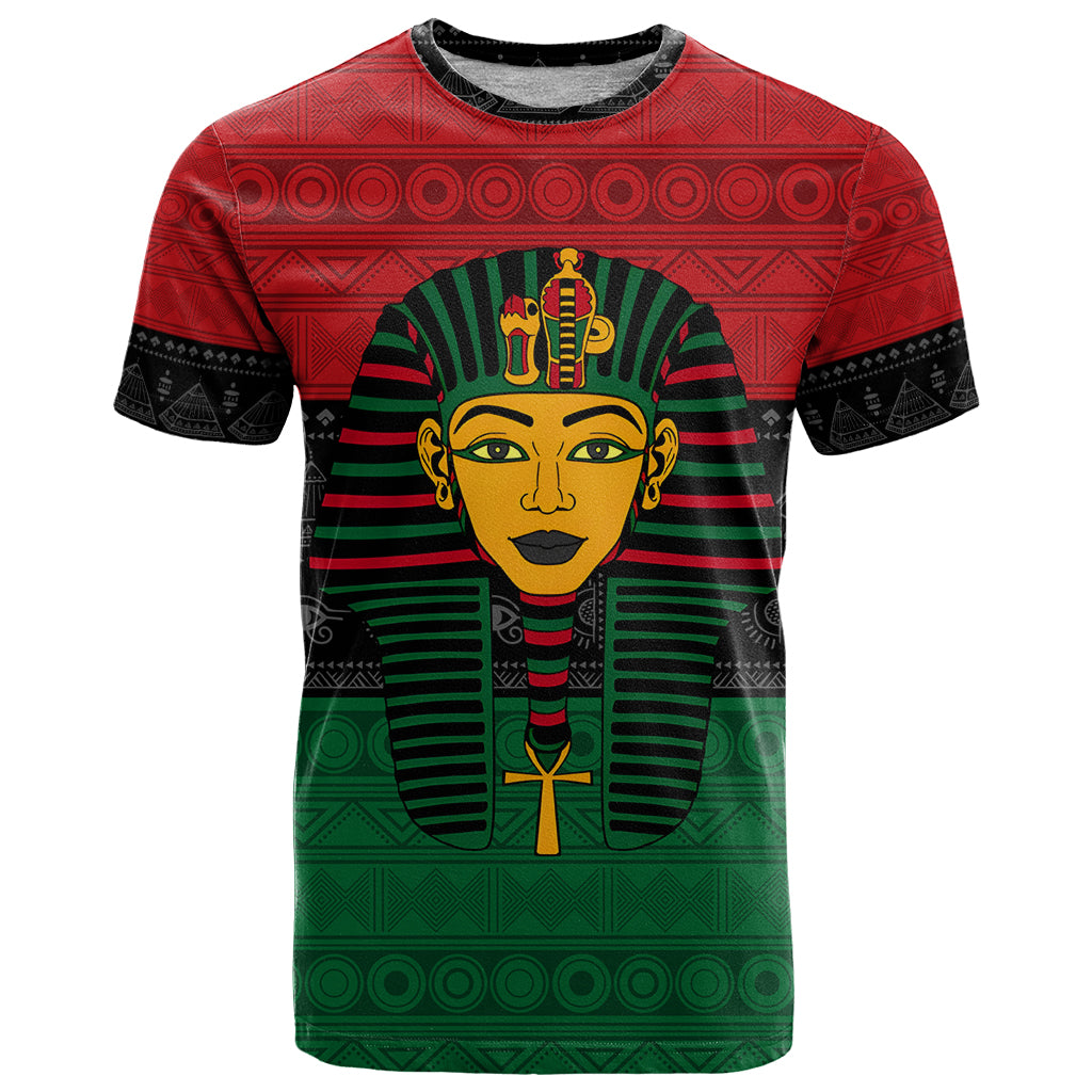 Personalized Pharaoh In Pan-African Colors T Shirt Ancient Egypt - Wonder Print Shop