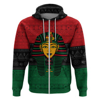 Personalized Pharaoh In Pan-African Colors Zip Hoodie Ancient Egypt - Wonder Print Shop