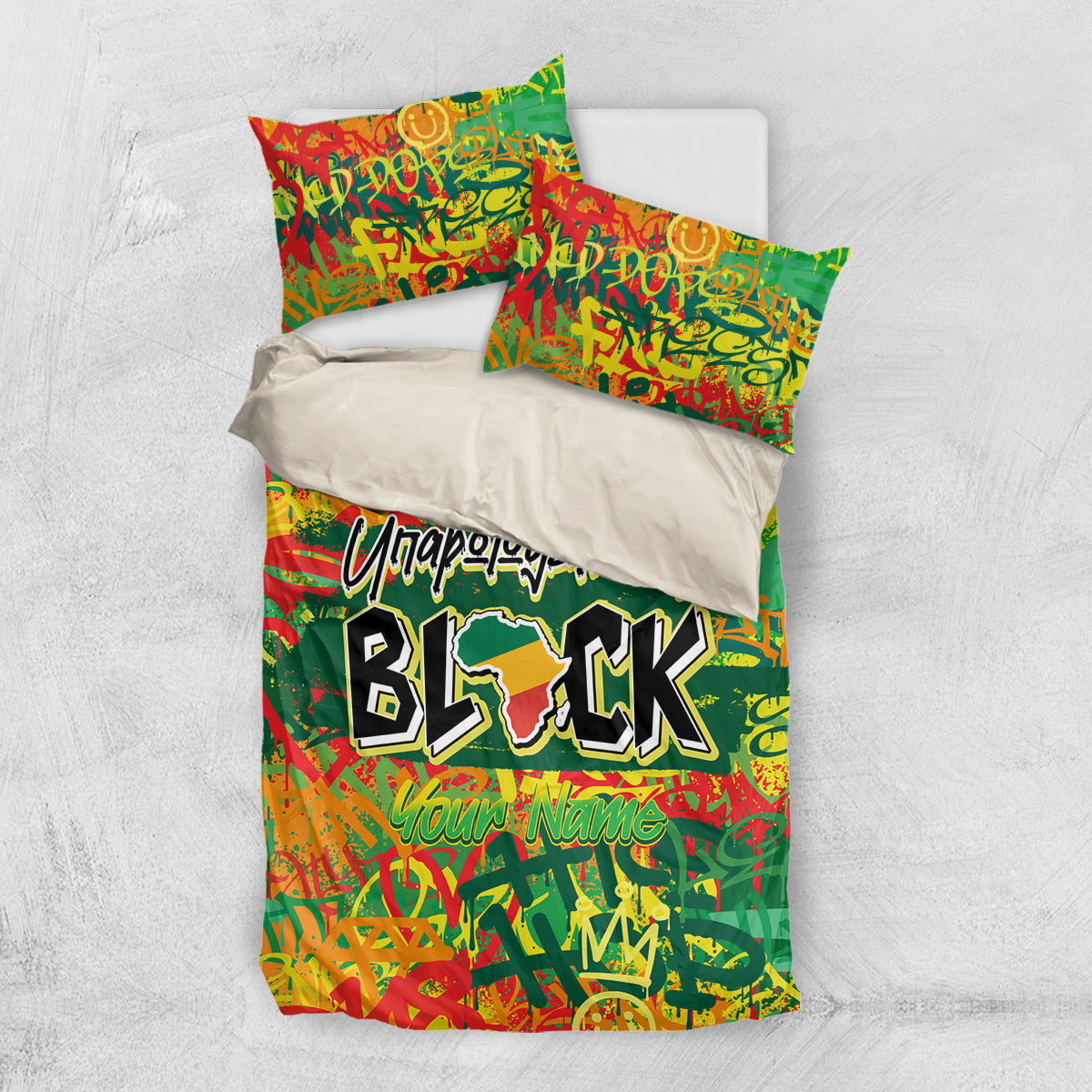 Personalized Colorful African Unapologetically Black Bedding Set - Wonder Print Shop