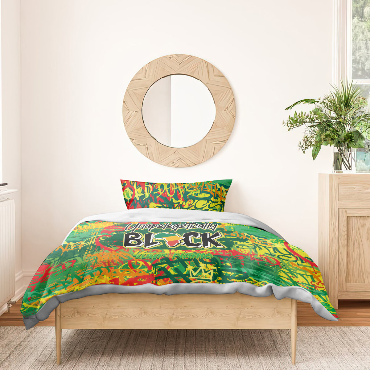 Personalized Colorful African Unapologetically Black Bedding Set - Wonder Print Shop