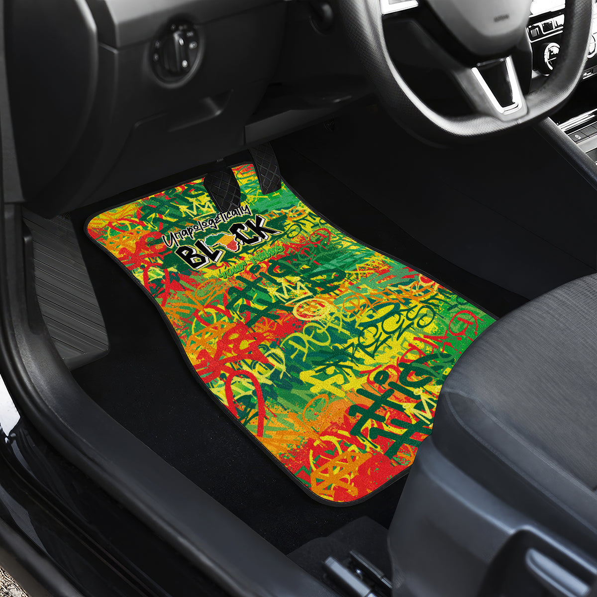 Personalized Colorful African Unapologetically Black Car Mats - Wonder Print Shop