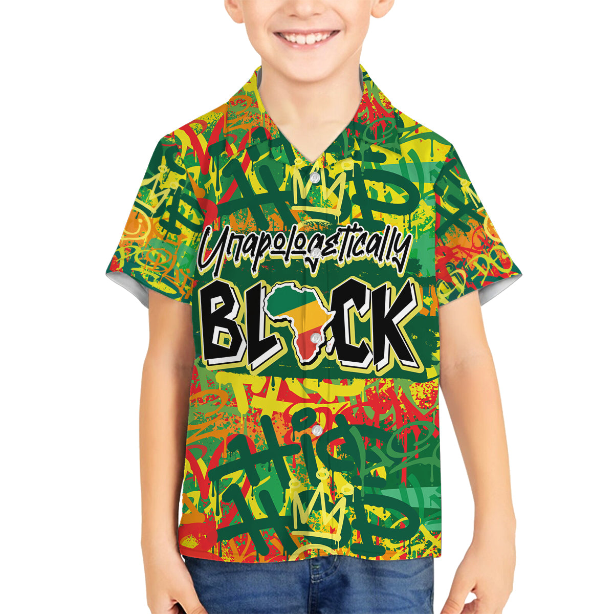 Personalized Colorful African Unapologetically Black Family Matching Long Sleeve Bodycon Dress and Hawaiian Shirt - Wonder Print Shop