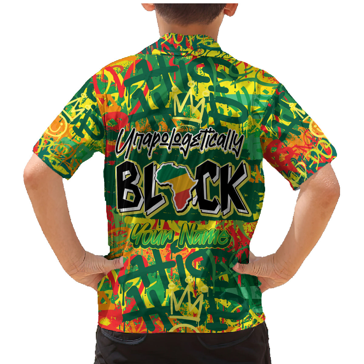 Personalized Colorful African Unapologetically Black Family Matching Mermaid Dress and Hawaiian Shirt - Wonder Print Shop