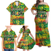 Personalized Colorful African Unapologetically Black Family Matching Off Shoulder Maxi Dress and Hawaiian Shirt - Wonder Print Shop