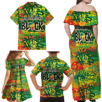 Personalized Colorful African Unapologetically Black Family Matching Off Shoulder Maxi Dress and Hawaiian Shirt - Wonder Print Shop