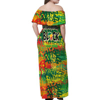 Personalized Colorful African Unapologetically Black Family Matching Off Shoulder Maxi Dress and Hawaiian Shirt - Wonder Print Shop