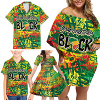 Personalized Colorful African Unapologetically Black Family Matching Off Shoulder Short Dress and Hawaiian Shirt - Wonder Print Shop