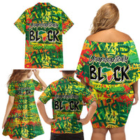 Personalized Colorful African Unapologetically Black Family Matching Off Shoulder Short Dress and Hawaiian Shirt - Wonder Print Shop