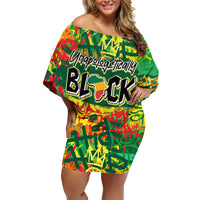 Personalized Colorful African Unapologetically Black Family Matching Off Shoulder Short Dress and Hawaiian Shirt - Wonder Print Shop
