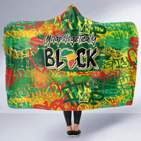Personalized Colorful African Unapologetically Black Hooded Blanket