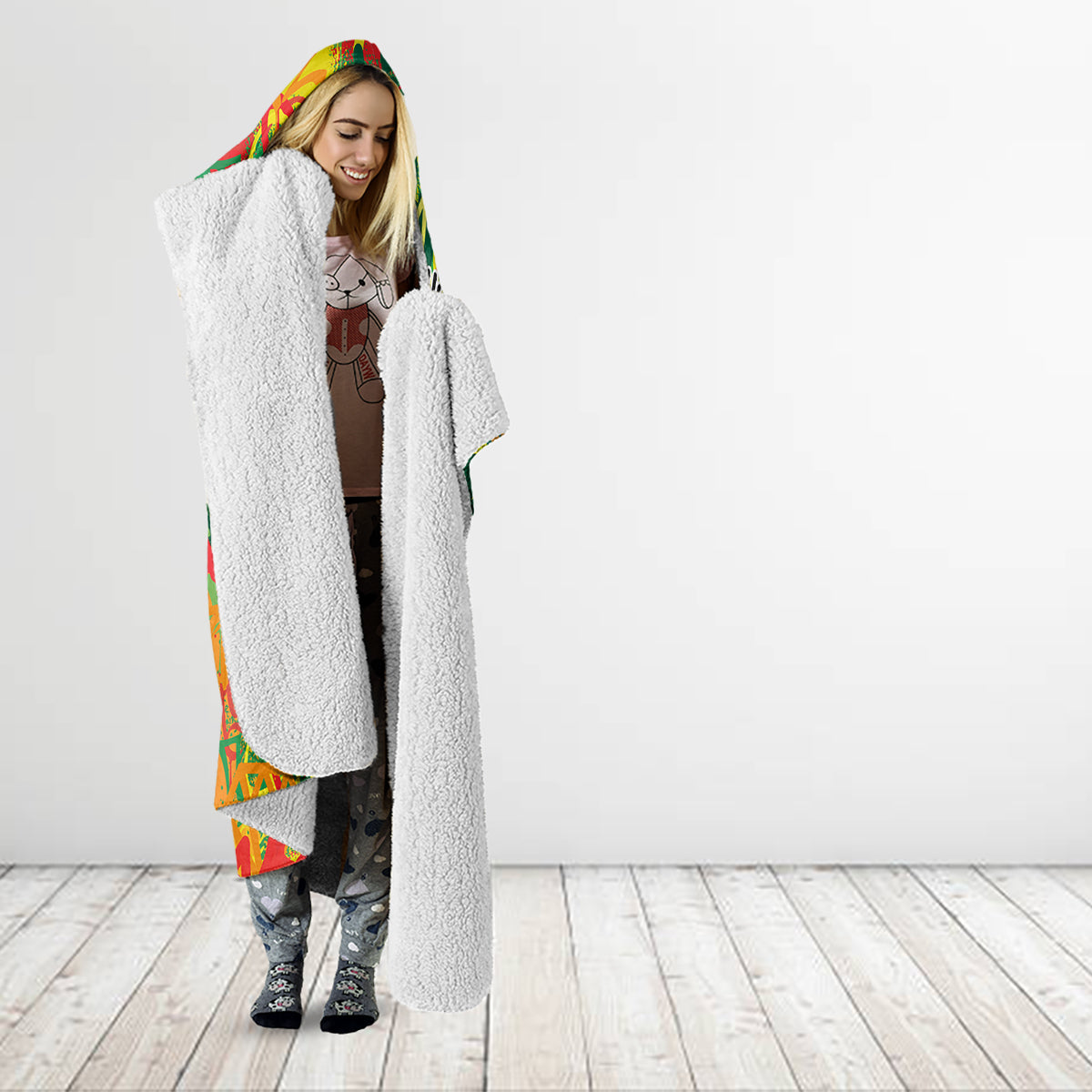 Personalized Colorful African Unapologetically Black Hooded Blanket