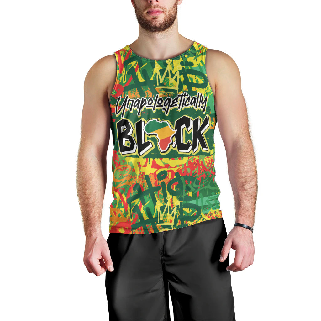 Personalized Colorful African Unapologetically Black Men Tank Top - Wonder Print Shop