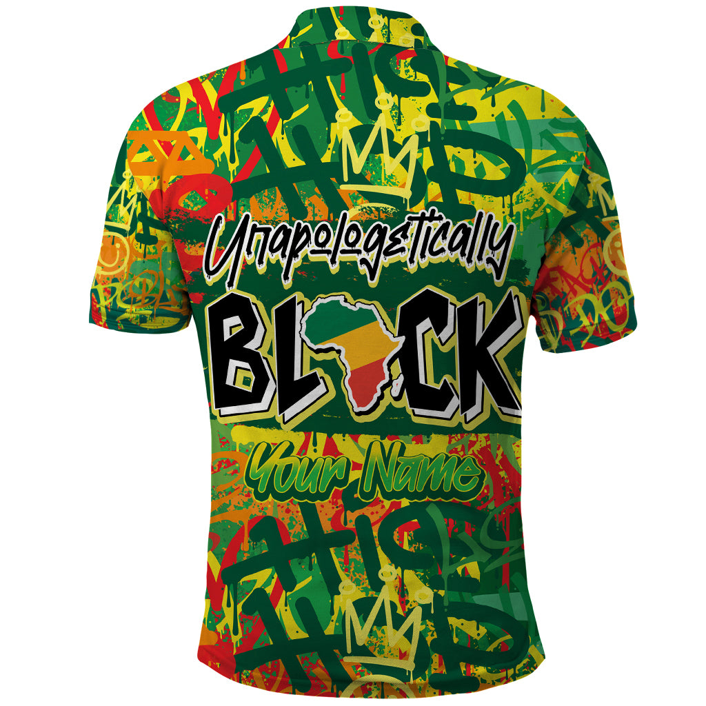 Personalized Colorful African Unapologetically Black Polo Shirt - Wonder Print Shop