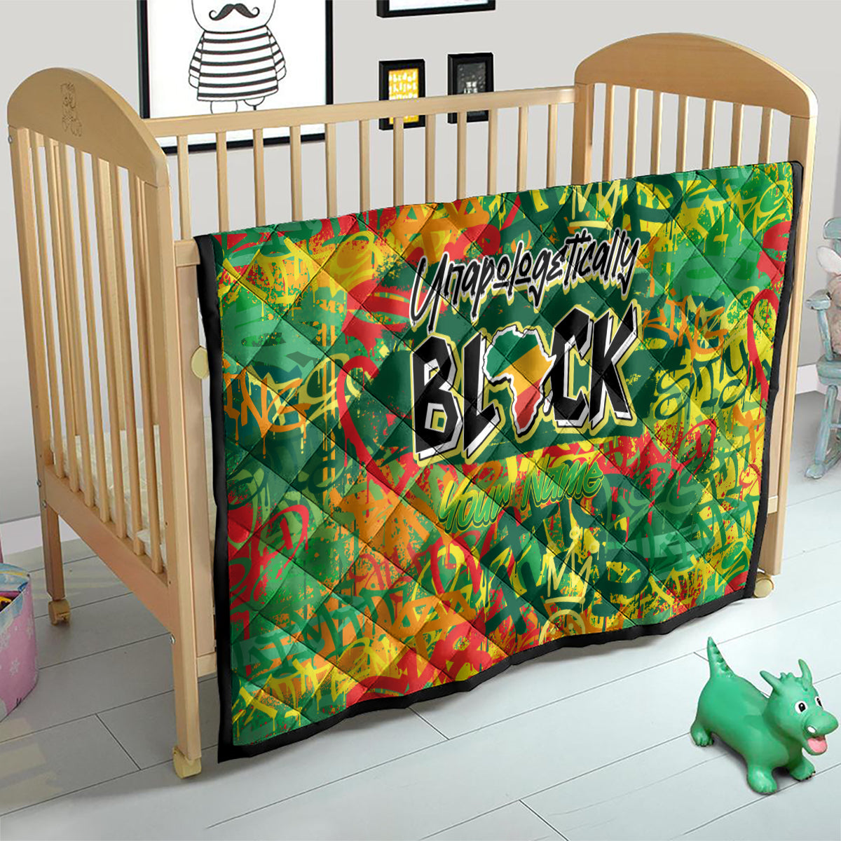 Personalized Colorful African Unapologetically Black Quilt - Wonder Print Shop