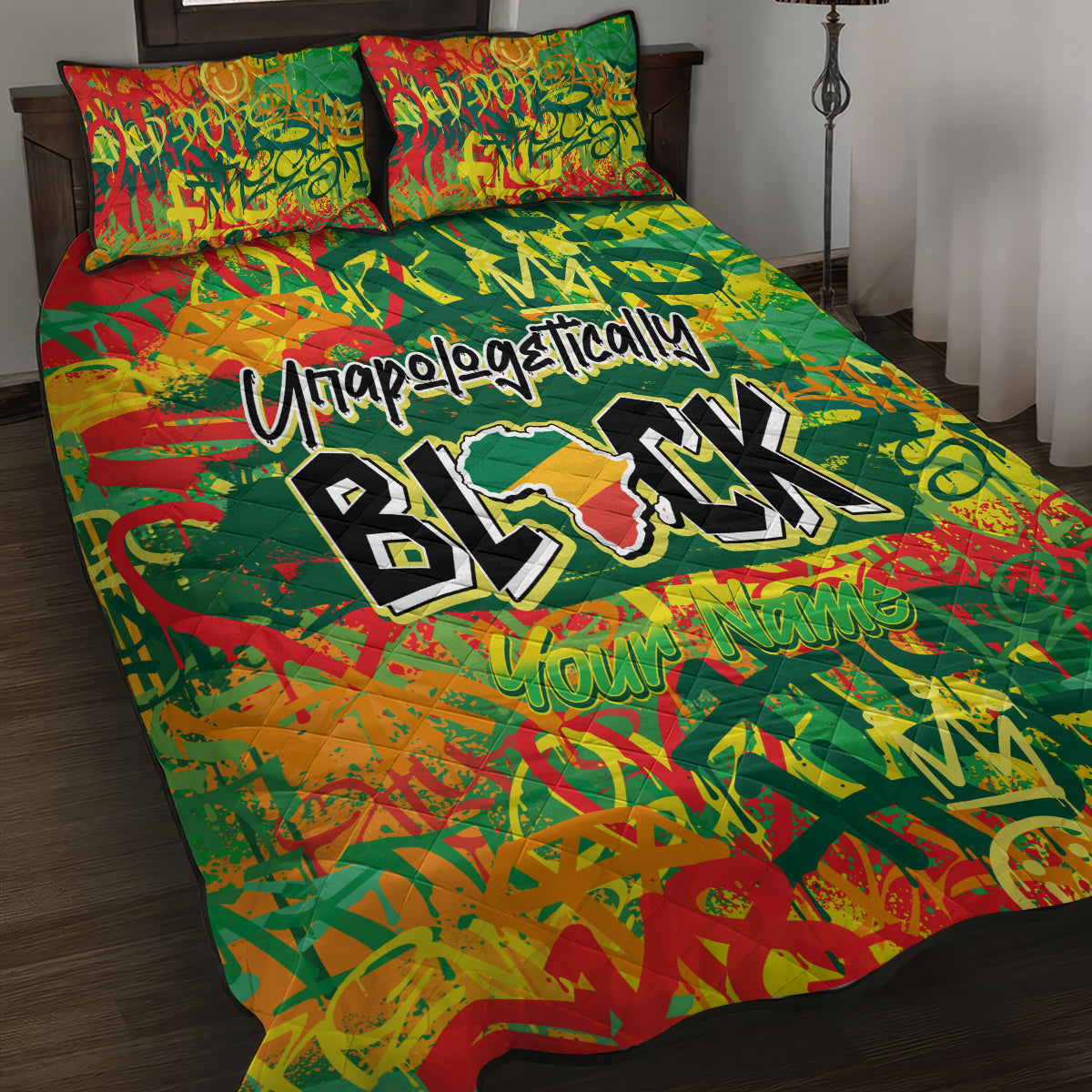 Personalized Colorful African Unapologetically Black Quilt Bed Set - Wonder Print Shop