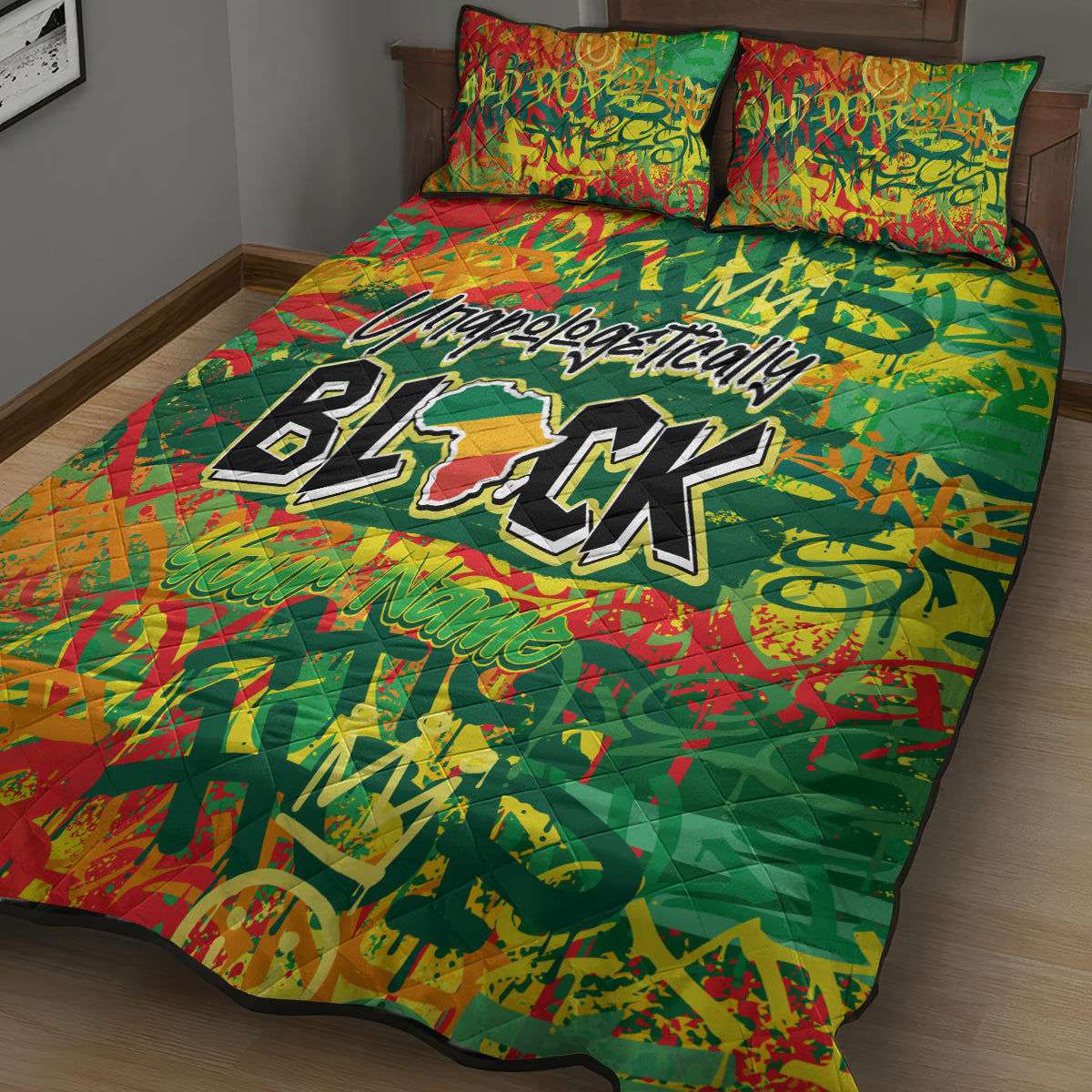Personalized Colorful African Unapologetically Black Quilt Bed Set - Wonder Print Shop