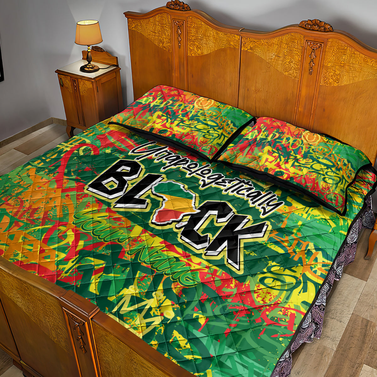 Personalized Colorful African Unapologetically Black Quilt Bed Set - Wonder Print Shop