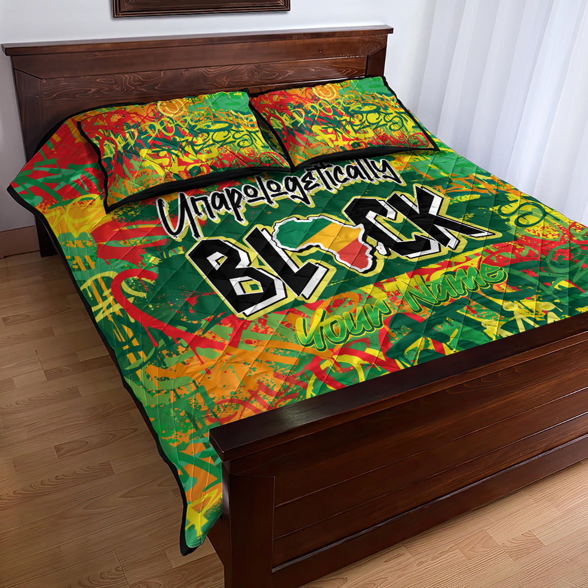Personalized Colorful African Unapologetically Black Quilt Bed Set - Wonder Print Shop