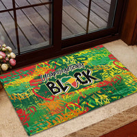 Personalized Colorful African Unapologetically Black Rubber Doormat - Wonder Print Shop