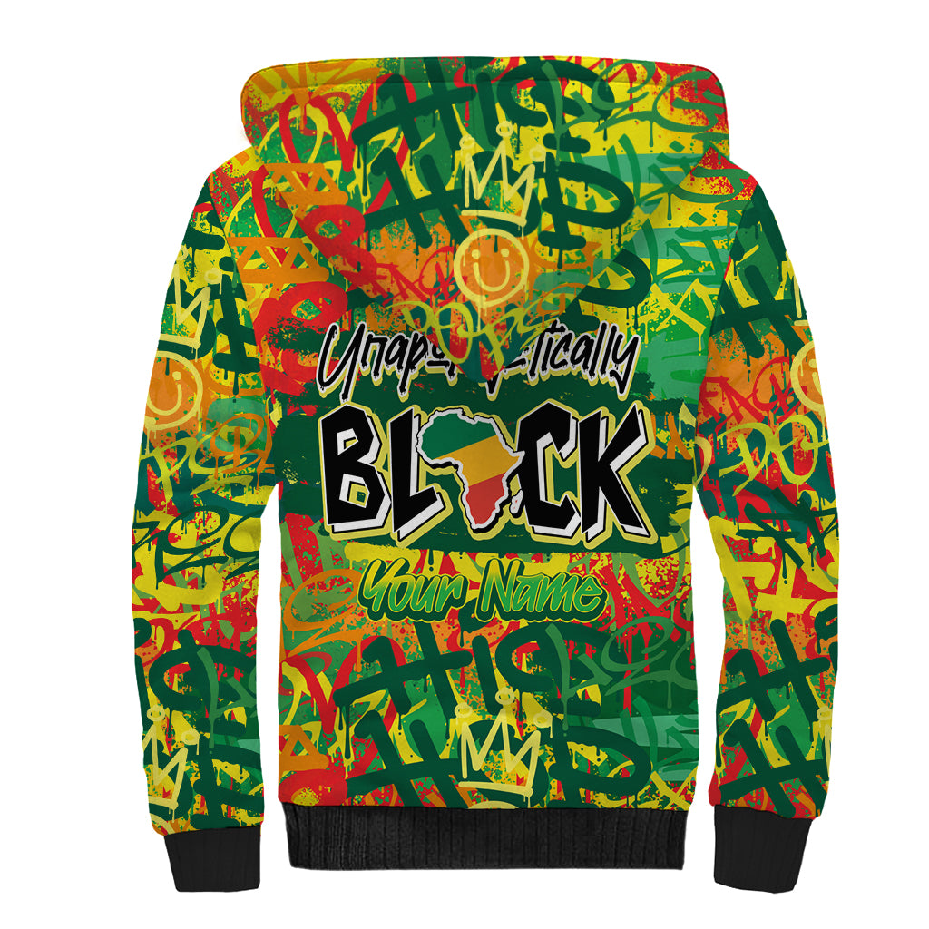 Personalized Colorful African Unapologetically Black Sherpa Hoodie - Wonder Print Shop