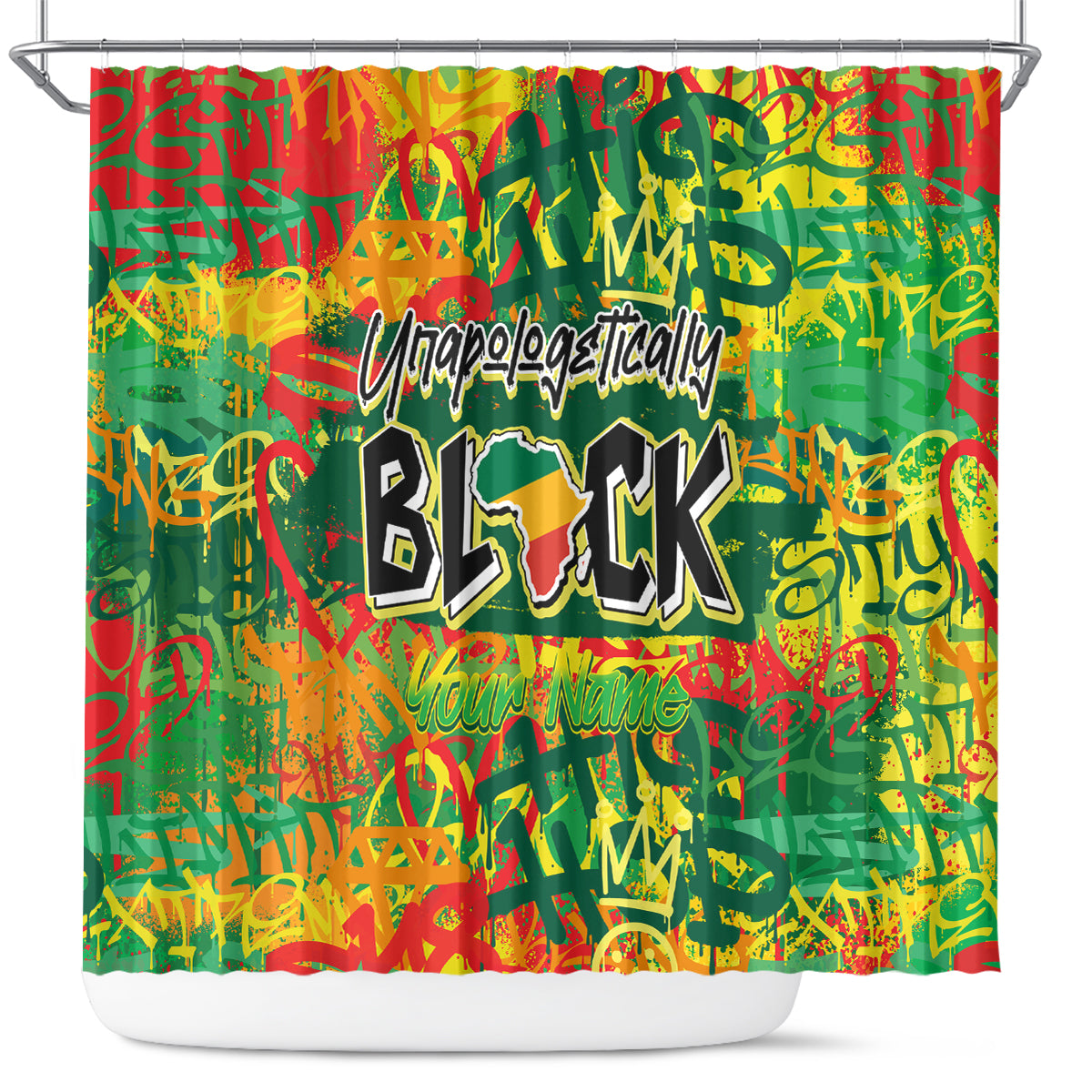 Personalized Colorful African Unapologetically Black Shower Curtain