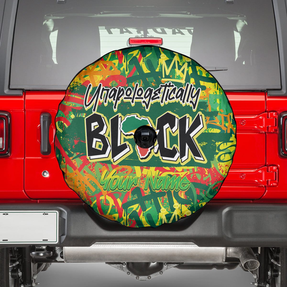 Personalized Colorful African Unapologetically Black Spare Tire Cover - Wonder Print Shop